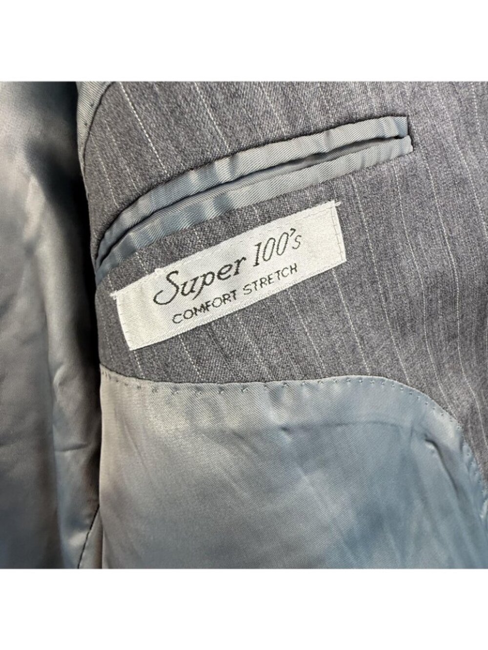 Gianfranco Ruffini Suit Jacket Mens 48XL Gray Pinstripe Wool Super 100s 2 Button - Picture 4 of 16